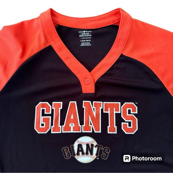 MLB San Francisco Giants Girls' Henley Team Jersey Size 10/12 - Picture 2 of 4